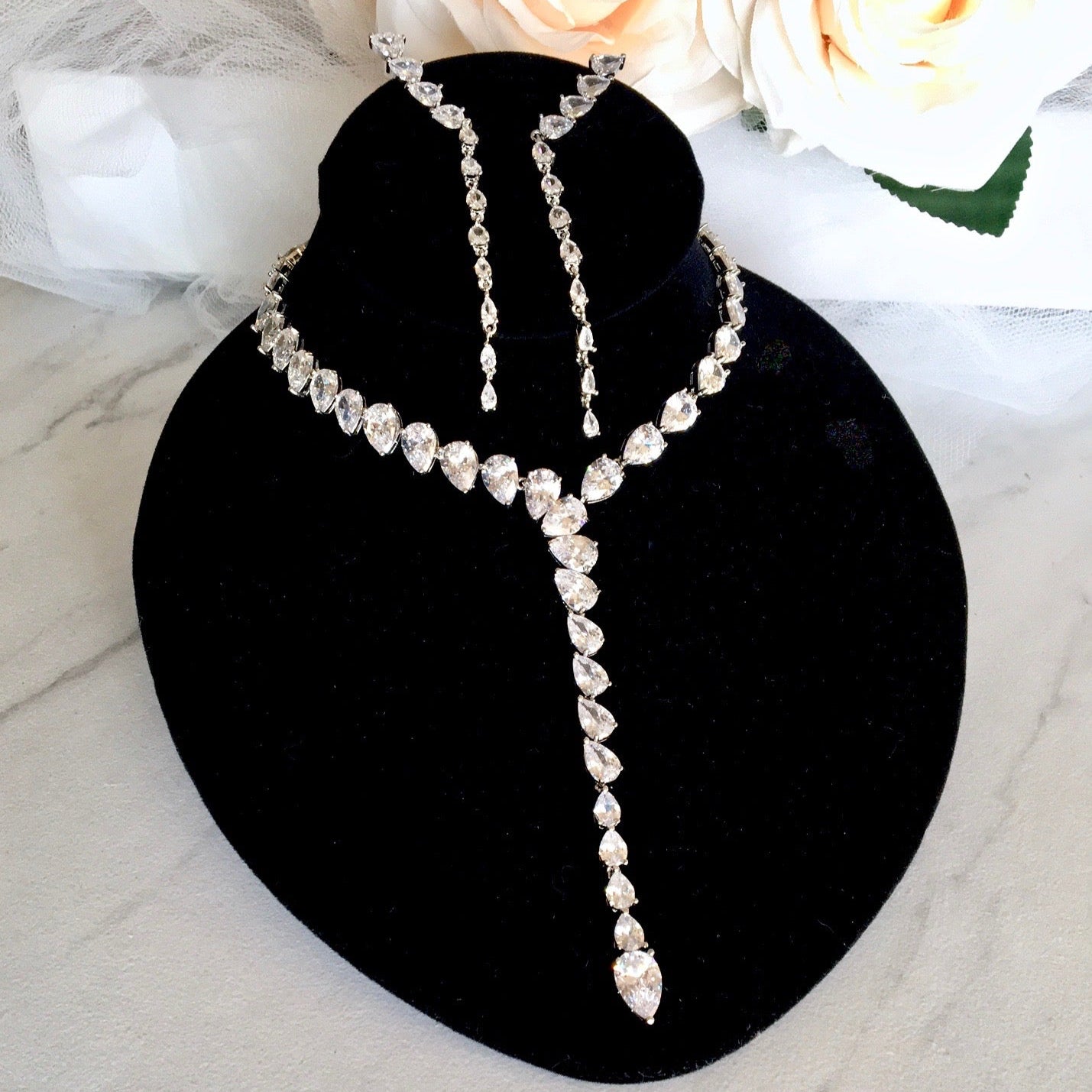 Marchesa - Silver Cubic Zirconia Bridal Jewelry Set