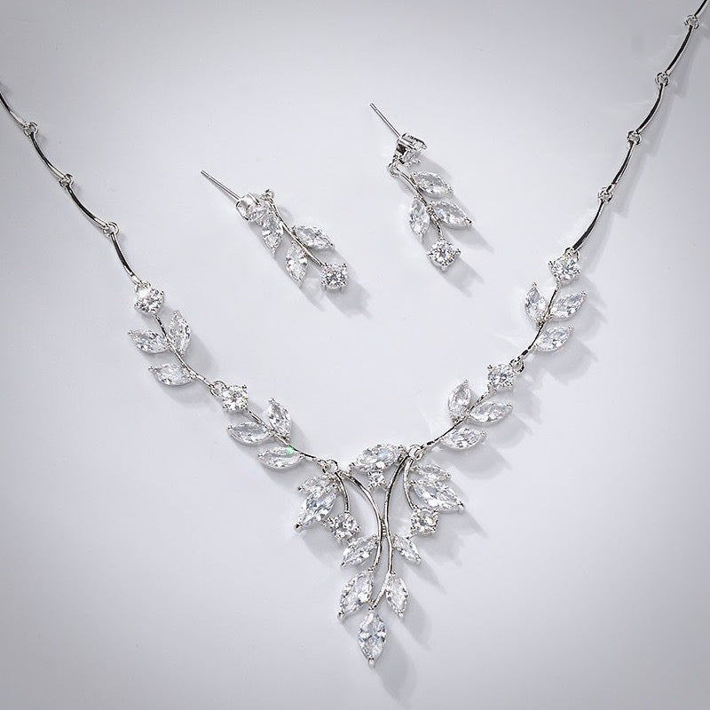 Jillian - Cubic Zirconia Bridal Jewelry Set - Available in Silver and Gold