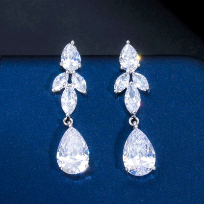 Amber - Cubic Zirconia Bridal Jewelry Set - Available in Silver, Yellow Gold and Rose Gold