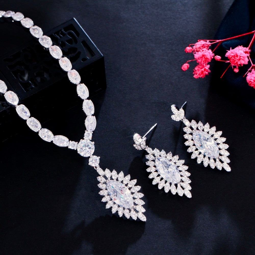 Luella - Cubic Zirconia Bridal Jewelry Set - Available in Silver and Gold