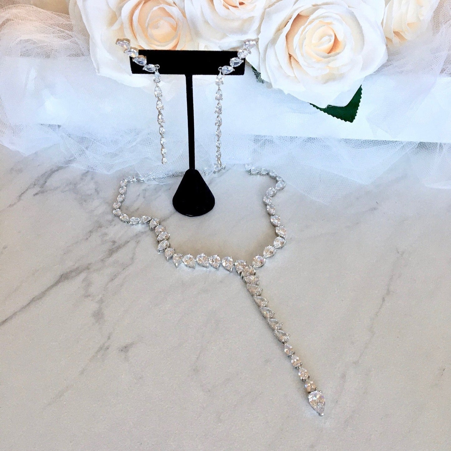 Marchesa - Silver Cubic Zirconia Bridal Jewelry Set