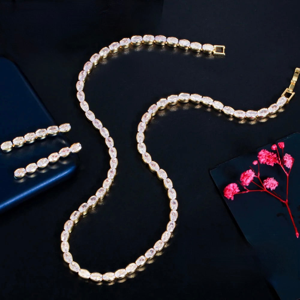 Tyra - Cubic Zirconia Bridal Jewelry Set - Available in Silver and Gold