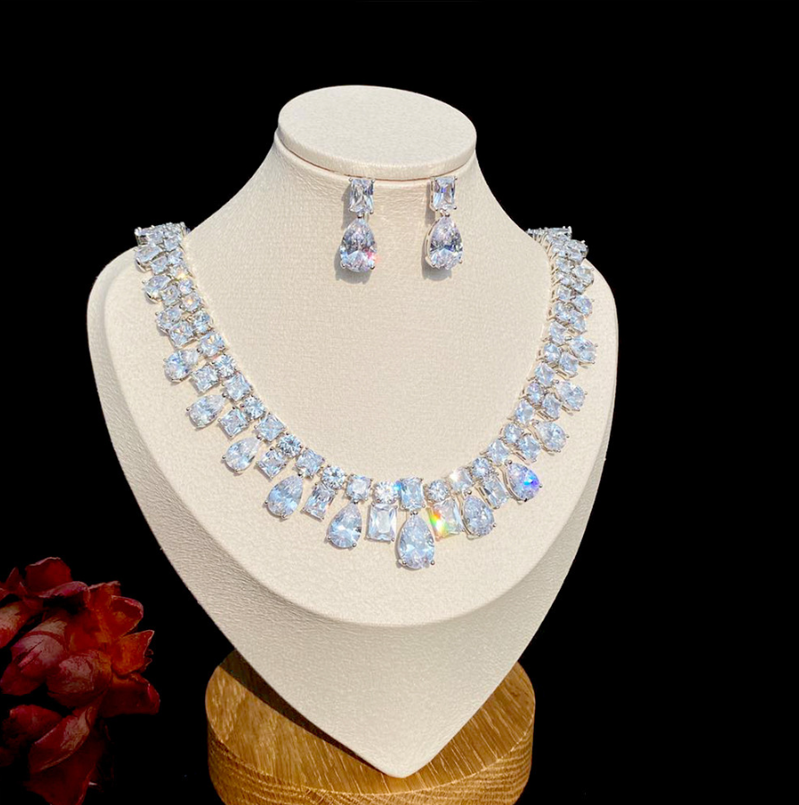Regina - Silver Cubic Zirconia Bridal Jewelry Set
