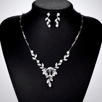 Jillian - Cubic Zirconia Bridal Jewelry Set - Available in Silver and Gold