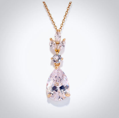 "Bella" - Cubic Zirconia Bridal Jewelry Set - Available in Silver, Rose Gold and Yellow Gold