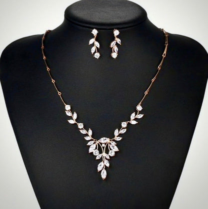 Jillian - Cubic Zirconia Bridal Jewelry Set - Available in Silver and Gold