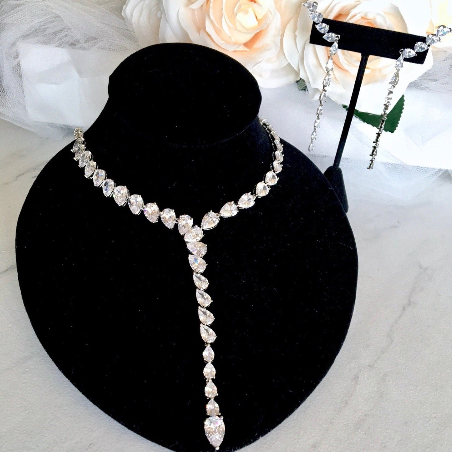 Marchesa - Silver Cubic Zirconia Bridal Jewelry Set