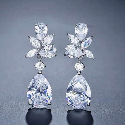 Jessica - Cubic Zirconia Bridal Jewelry Set - Available in Silver, Rose Gold and Yellow Gold