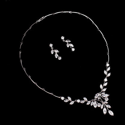 Jillian - Cubic Zirconia Bridal Jewelry Set - Available in Silver and Gold