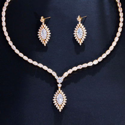 Luella - Cubic Zirconia Bridal Jewelry Set - Available in Silver and Gold