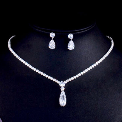Desiree - Silver Cubic Zirconia Bridal Jewelry Set - More Colors