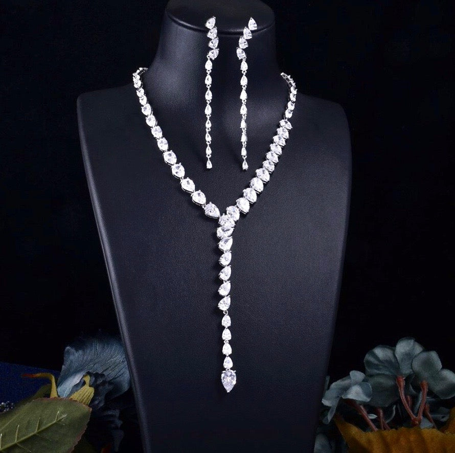 Marchesa - Silver Cubic Zirconia Bridal Jewelry Set