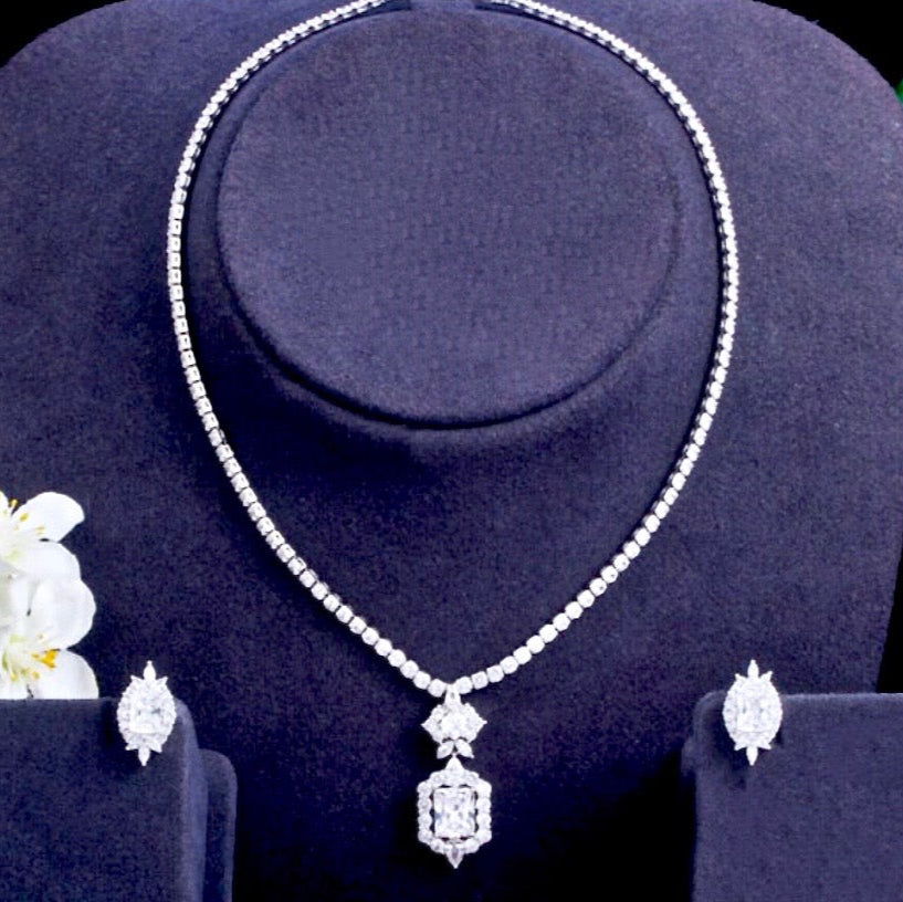 Savannah - Silver Cubic Zirconia Bridal Jewelry Set