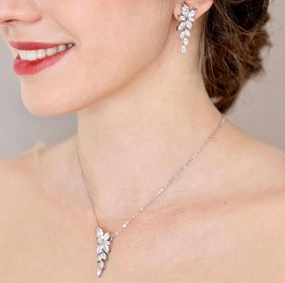 Vivienne - Cubic Zirconia Bridal Jewelry Set - Available in Silver, Rose Gold and Yellow Gold