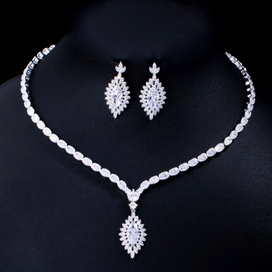 Luella - Cubic Zirconia Bridal Jewelry Set - Available in Silver and Gold