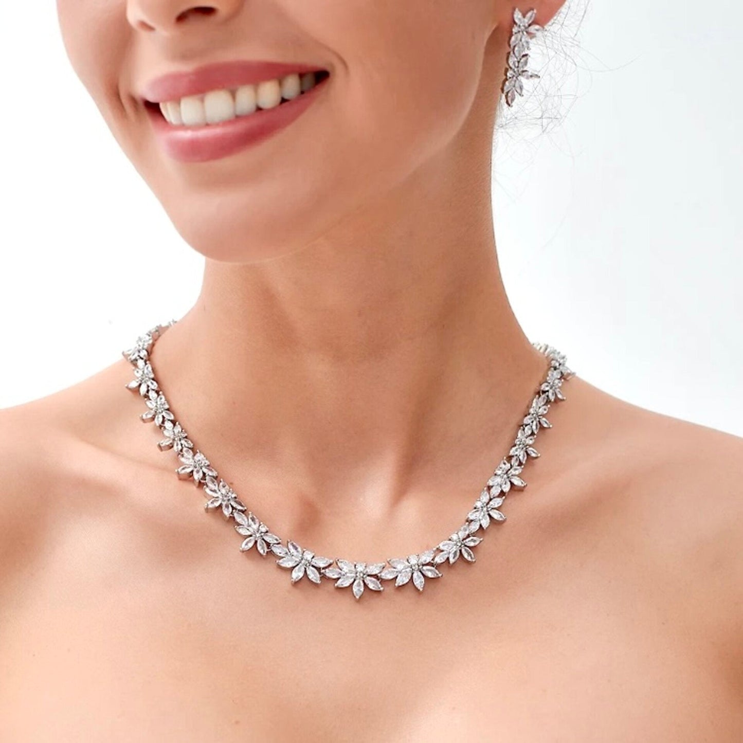 Heather - Cubic Zirconia Bridal Jewelry Set - Available in Silver and Gold
