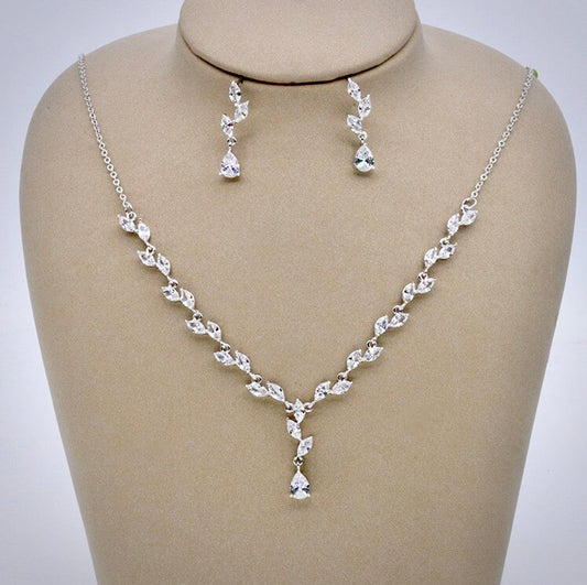 Ivelina - Silver Cubic Zirconia Bridal Jewelry Set