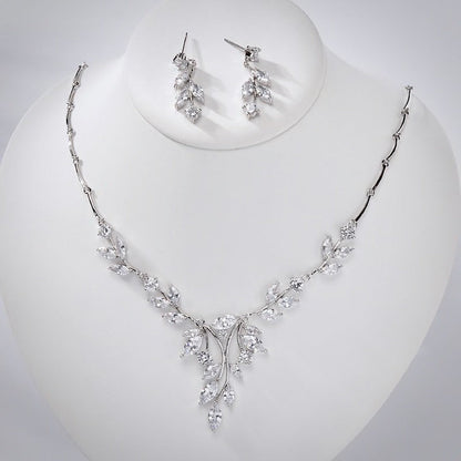 Jillian - Cubic Zirconia Bridal Jewelry Set - Available in Silver and Gold
