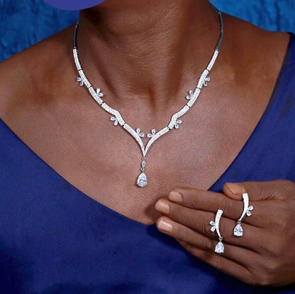 Annabel - Silver Cubic Zirconia Bridal Jewelry Set