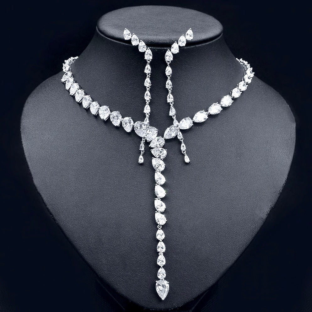 Marchesa - Silver Cubic Zirconia Bridal Jewelry Set
