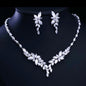 Vivienne - Luxury CZ Bridal Necklace and Earrings Set - Available in Silver, Rose Gold and Yellow Gold
