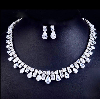Regina - Silver Cubic Zirconia Bridal Jewelry Set