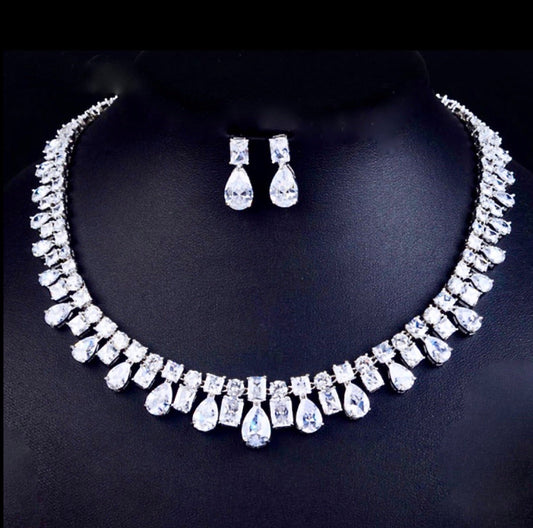 Regina - Silver Cubic Zirconia Bridal Jewelry Set