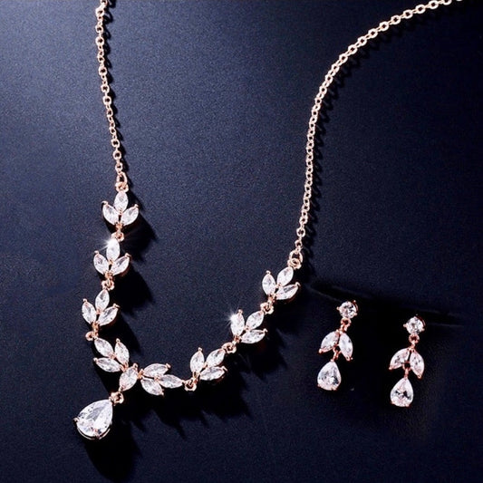 Dorothy - Cubic Zirconia Bridal Jewelry Set - Available in Rose Gold and Silver