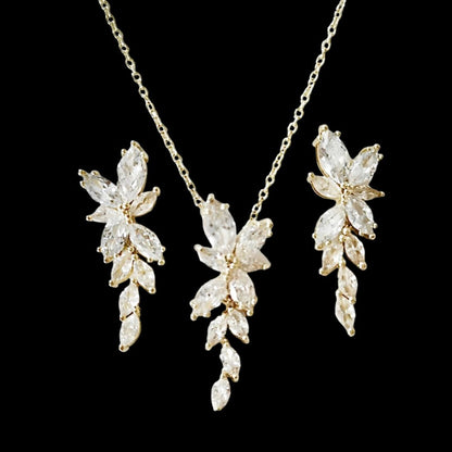 Vivienne - Cubic Zirconia Bridal Jewelry Set - Available in Silver, Rose Gold and Yellow Gold