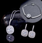 "Margot" - Silver Cubic Zirconia Bridal Three-Piece Jewelry Set