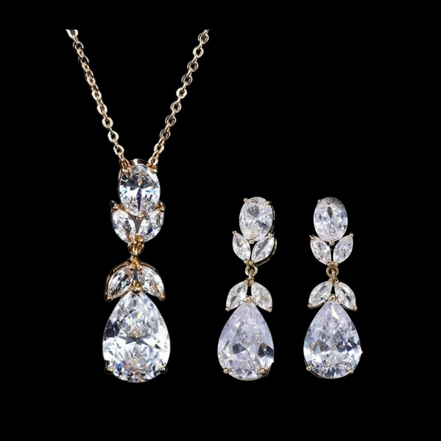 Shelby - Cubic Zirconia Bridal Jewelry Set - Available in Silver and Gold