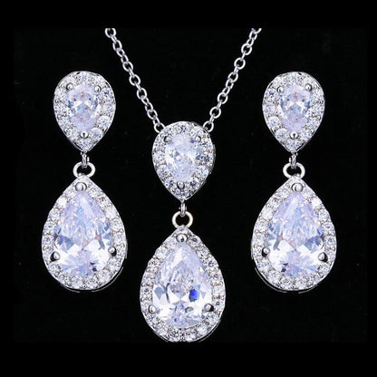 Renee - Cubic Zirconia Bridal Jewelry Set - Available in Silver, Rose Gold and Yellow Gold