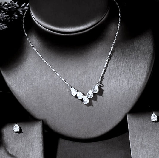 Alicia - Silver Cubic Zirconia Bridal Jewelry Set