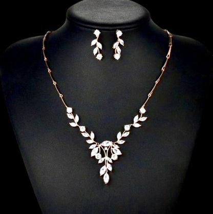Jillian - Cubic Zirconia Bridal Jewelry Set - Available in Silver and Gold