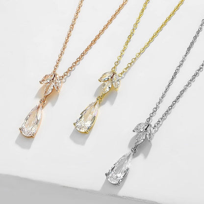 Solange - Cubic Zirconia Bridal Necklace - Available in Silver, Rose Gold and Yellow Gold