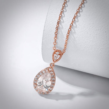 "Isabel" - Cubic Zirconia Bridal Jewelry Set - Available in Silver, Rose Gold and Yellow Gold