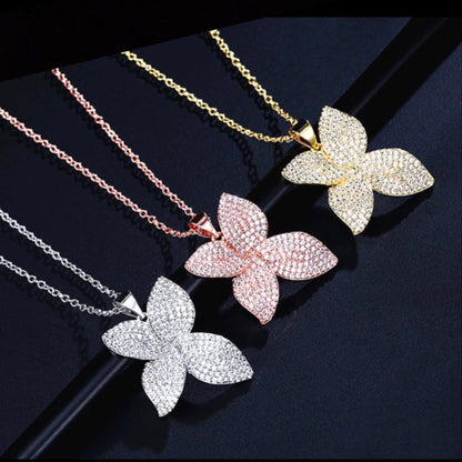 Zinnia - Cubic Zirconia Bridal Necklace - Available in Silver, Rose Gold and Yellow Gold
