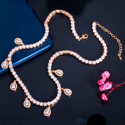 "Ilana" - Cubic Zirconia Bridal Necklace - Available in Silver and Gold