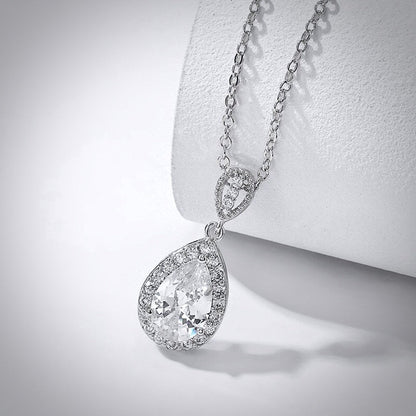 "Isabel" - Cubic Zirconia Bridal Necklace - Available in Silver, Rose Gold and Yellow Gold