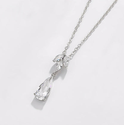 Solange - Cubic Zirconia Bridal Necklace - Available in Silver, Rose Gold and Yellow Gold