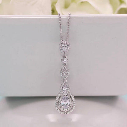 Amalfi - Cubic Zirconia Bridal Necklace - Available in Silver, Rose Gold and Yellow Gold