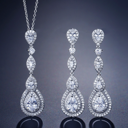 Amalfi - Cubic Zirconia Bridal Necklace - Available in Silver, Rose Gold and Yellow Gold