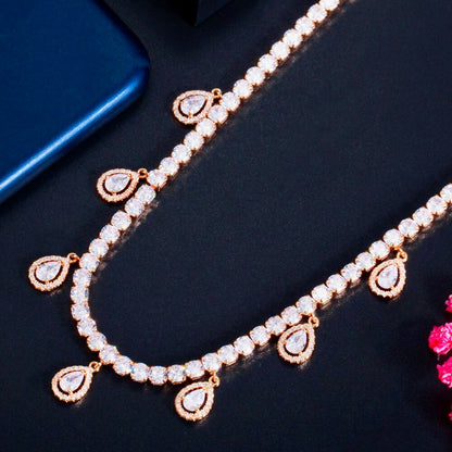"Ilana" - Cubic Zirconia Bridal Necklace - Available in Silver and Gold