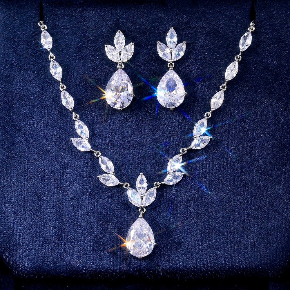 Cody - Cubic Zirconia Bridal Jewelry Set - Available in Silver, Rose Gold and Yellow Gold