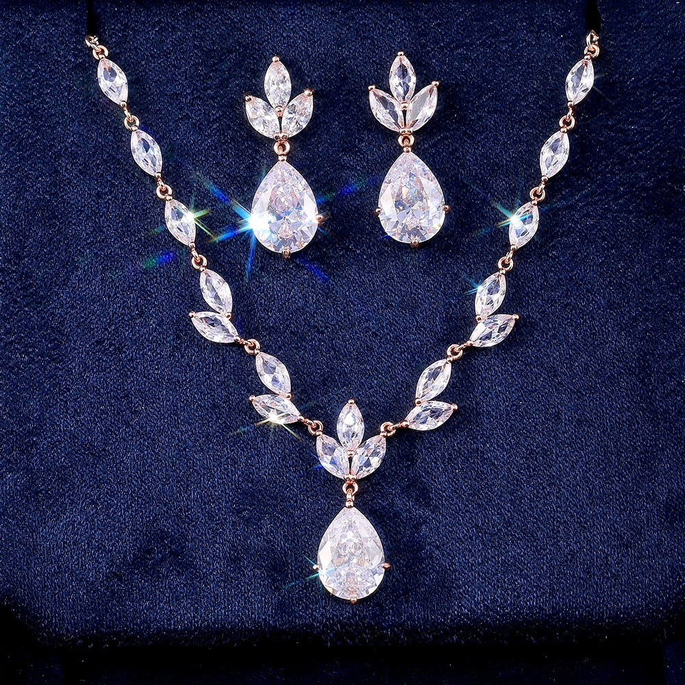 Cody - Cubic Zirconia Bridal Jewelry Set - Available in Silver, Rose Gold and Yellow Gold