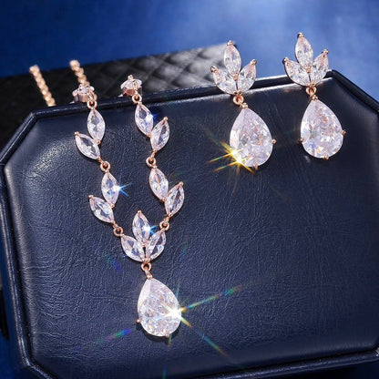 Cody - Cubic Zirconia Bridal Jewelry Set - Available in Silver, Rose Gold and Yellow Gold