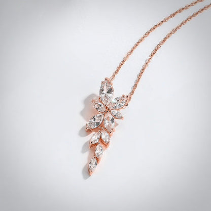 Vivienne - Cubic Zirconia Bridal Necklace - Available in Silver, Rose Gold and Yellow Gold
