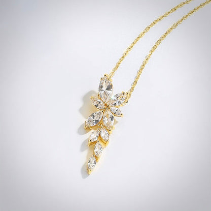 Vivienne - Cubic Zirconia Bridal Necklace - Available in Silver, Rose Gold and Yellow Gold