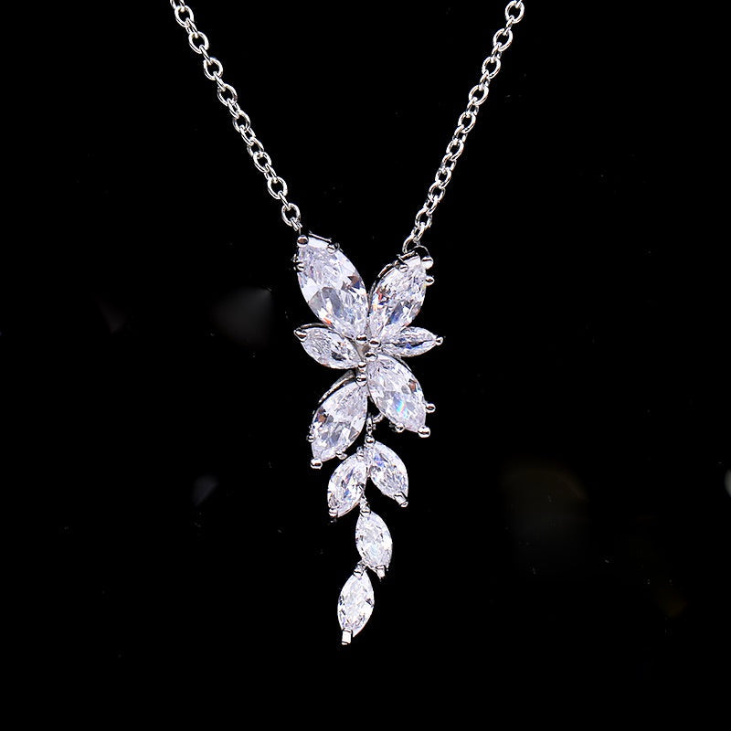 Vivienne - Cubic Zirconia Bridal Necklace - Available in Silver, Rose Gold and Yellow Gold