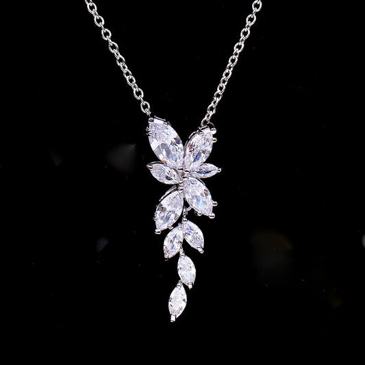 Vivienne - Cubic Zirconia Bridal Necklace - Available in Silver, Rose Gold and Yellow Gold